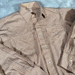 Vintage Western Fashion Pearl Snap Plaid Shirt Mens M (Estimated) Thin 70s